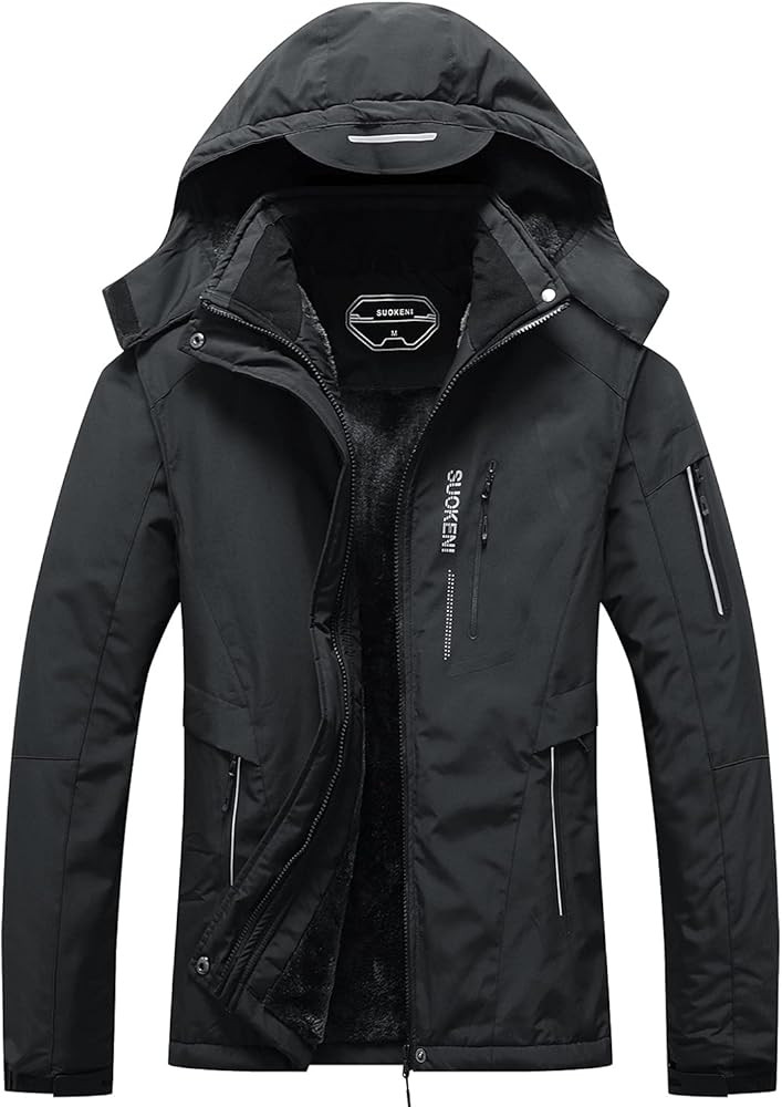 SUOKENI Women's Waterproof Warm Winter Snow Coat Hooded Raincoat Ski Snowboarding Jacket | Amazon (US)