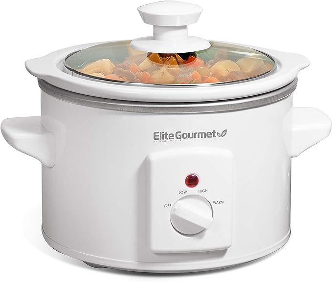 Elite Gourmet MST-250XW Electric Slow Cooker Ceramic Pot, with Adjustable Temp, Entrees, Sauces, ... | Amazon (US)