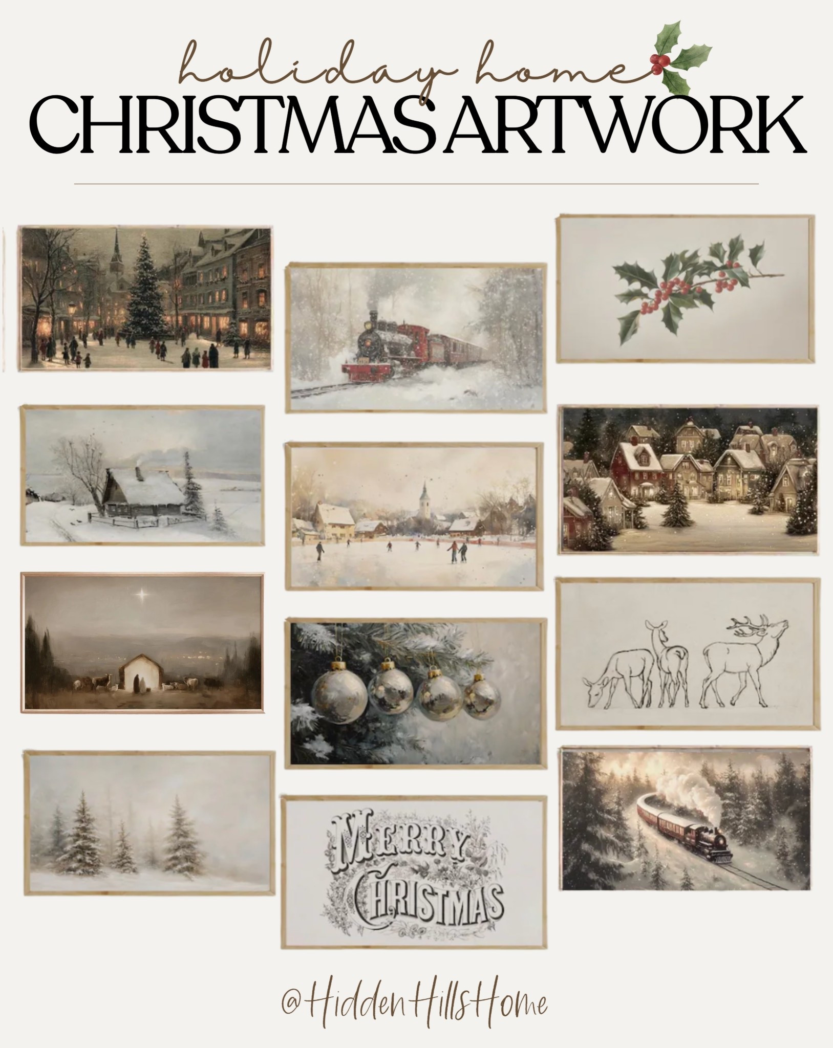 Christmas artwork for the frame tv! Holiday home decor, holiday artwork, affordable frame tv prints 

#LTKCyberWeek #LTKHoliday #LTKHome