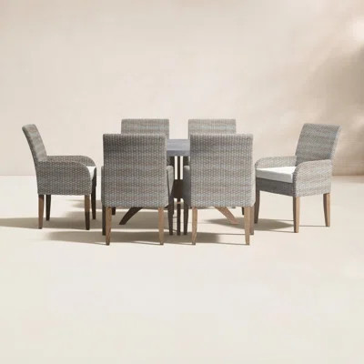 Akiva Round 6 - Person 52'' Long Teak Dining Set with Cushions | Wayfair North America