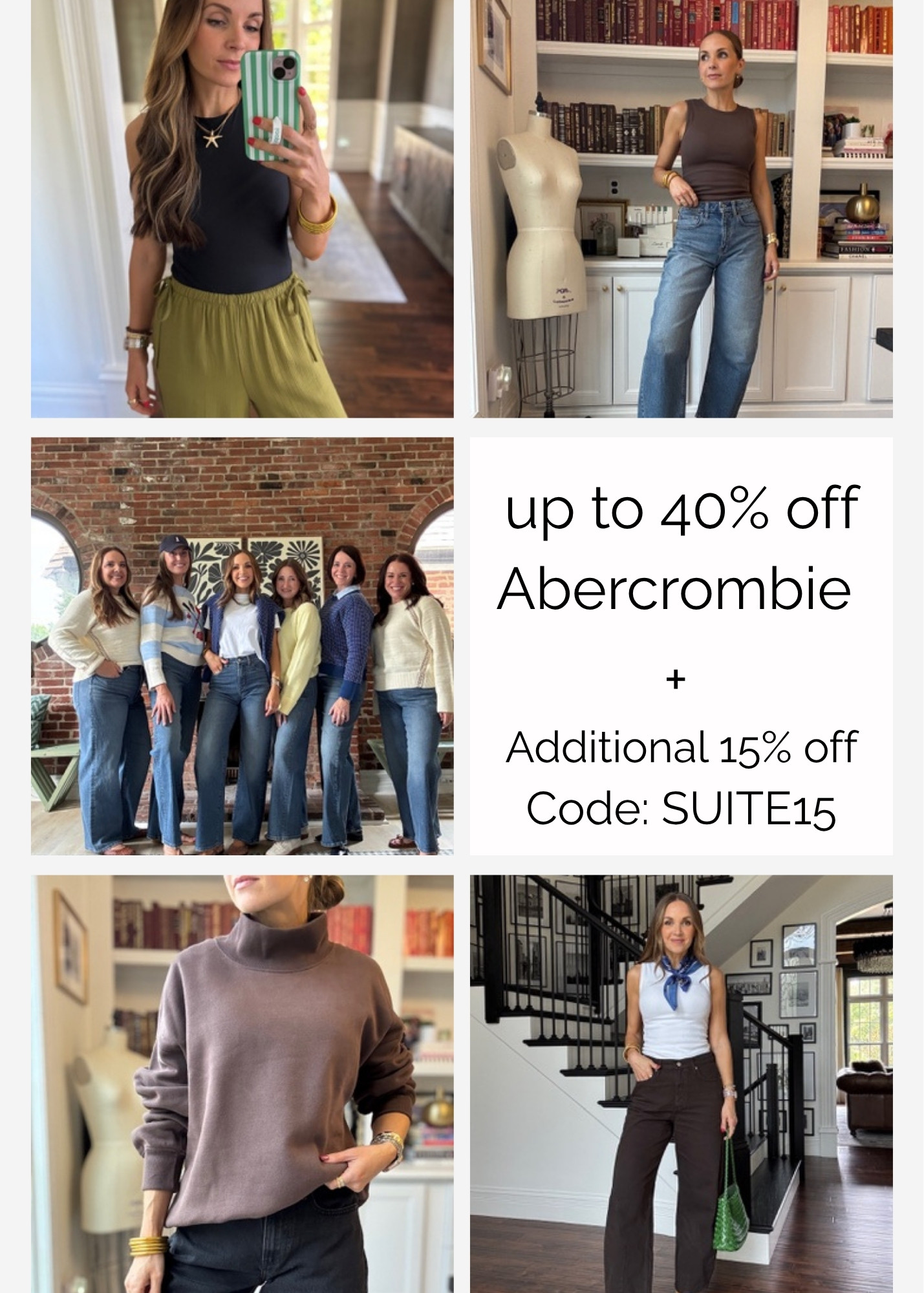 @Abercrombie sale is live! Up to 40% off favorites + an additional 15% off with code SUITEAF. I wear a small in the tank & sweater and size 26 jeans!  

 #LTKgrwm #LTKSaleAlert
