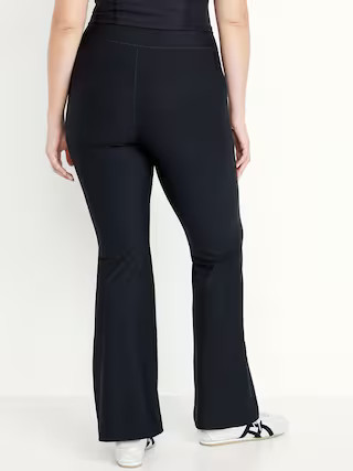 Extra High-Waisted PowerSoft Rib Flare Leggings | Old Navy (US)