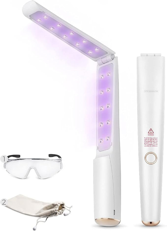 UV Light Sanitizer Wand, Portable UVC Light Disinfector Lamp Chargable Foldable UV Wand for Home ... | Amazon (US)