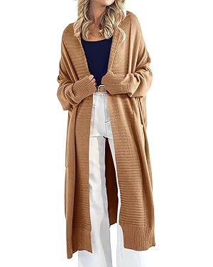 Danedvi Womens Long Cardigan Sweaters 2025 Fall Chunky Knit Oversized Slouchy Open Front Warm Coa... | Amazon (US)