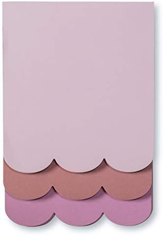 Kate Spade New York Stacked Desktop Notepad, Includes 3 Pink Memo Pads with 75 Sheets, Scallop | Amazon (US)