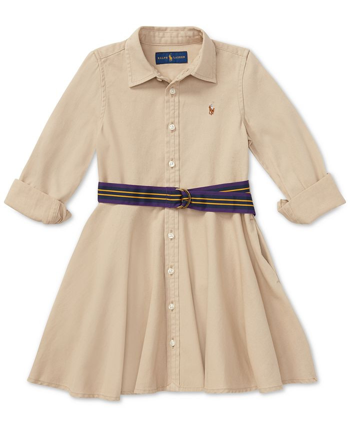 Polo Ralph Lauren Toddler Girls Chino Cotton Shirtdress & Reviews - Dresses - Kids - Macy's | Macys (US)