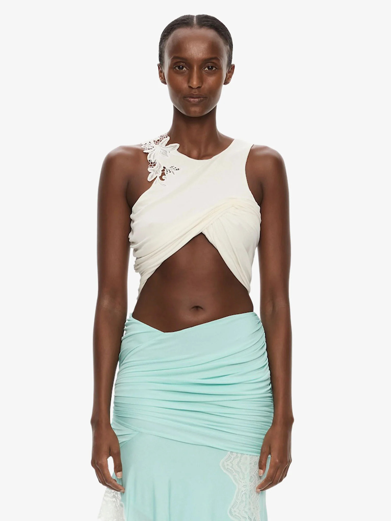 Hibiscus Embroidered Fold Up Tank | Christopher Esber (Global)