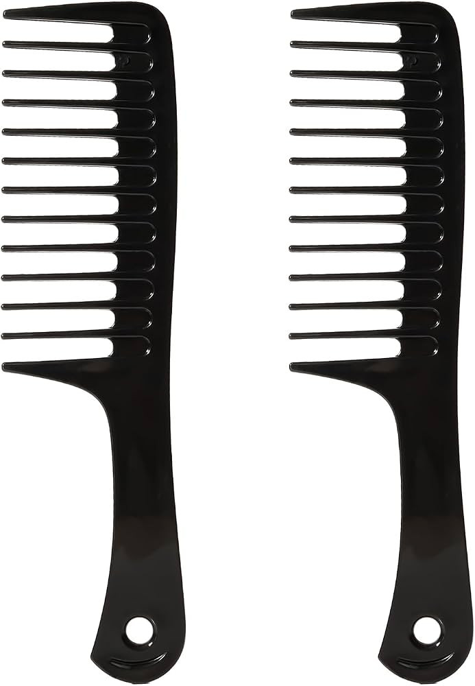 2PCS Wide Tooth Comb for Curls, Large Tooth Detangling Comb for Women & Men Wet & Dry Curly Hair(... | Amazon (US)