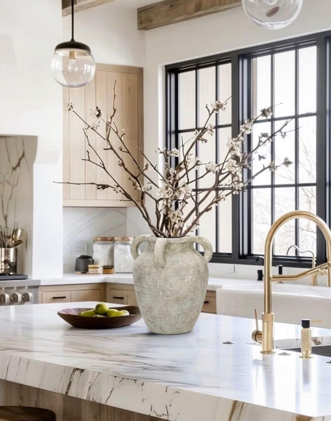 Handmade Flower Vase, 9.8" Tall Terracotta Vase, Vintage Ceramic vase, Rustic Green Antique Decor with 4 Handles, Wide Mouth, Matte Finish for Home Office Resto Café Décor #homedecor #vase #stems 

#LTKHome