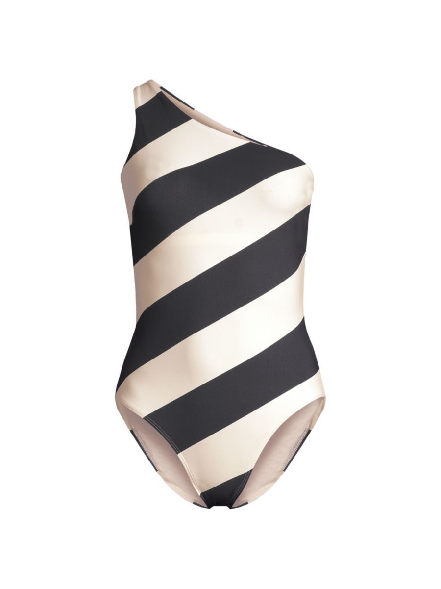 Striped One-Shoulder One-Piece Swimsuit | Saks Fifth Avenue