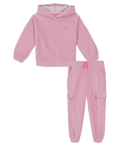 Juicy Couture Girls' 2pc Rib Velour Pant Set, Billie Pink, 8/10 | Amazon (US)