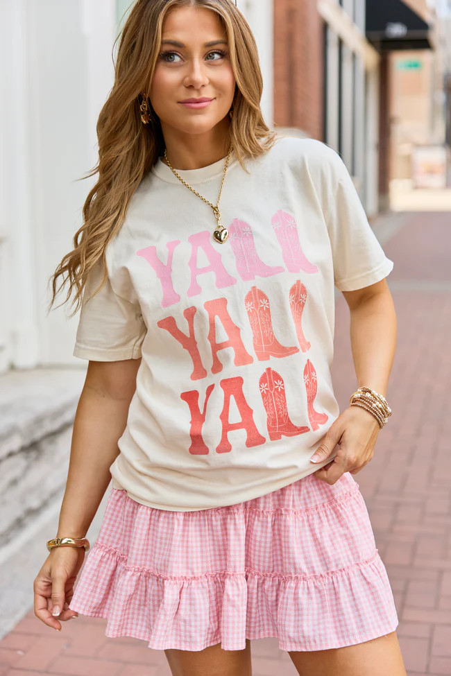 Y'all Ivory Graphic Tee | Pink Lily