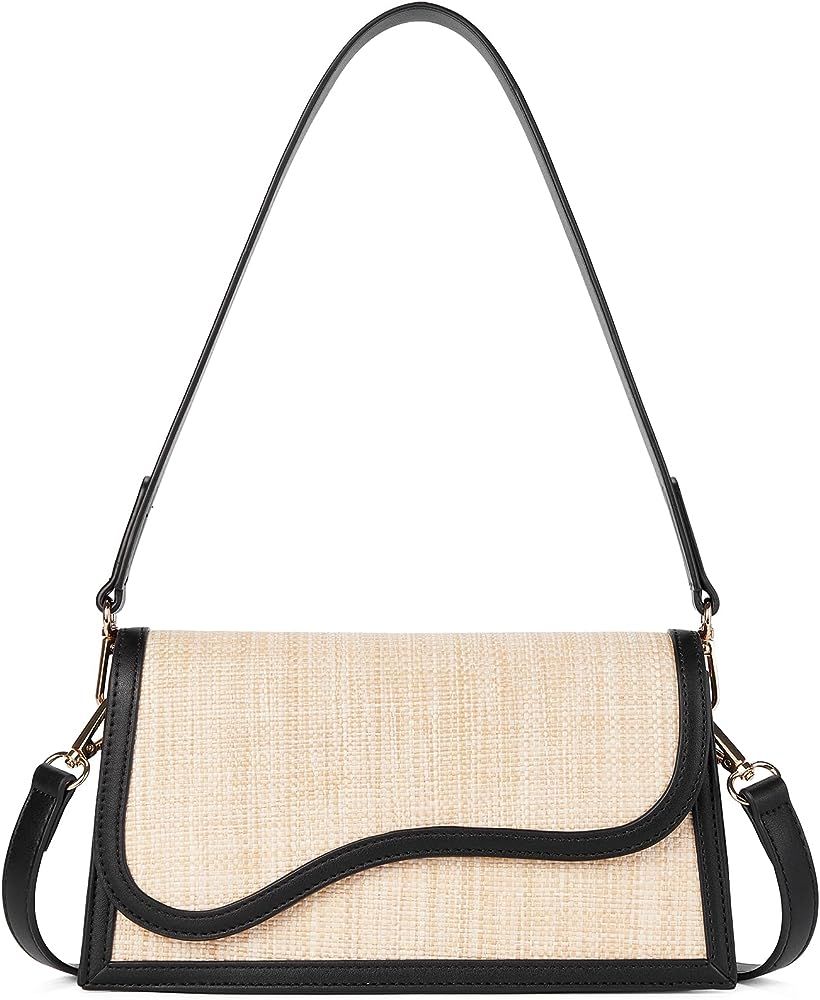 Shoulder Bag for Women, Vegan Leather Women's Shoulder Purses Handbags with 2 Removable Strap Cro... | Amazon (US)