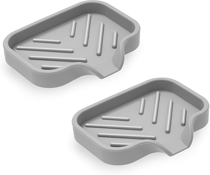 SUBEKYU Silicone Bathroom Soap Dish for Bar Soap, Draining Shower Soap Holder, Kitchen Soap Tray ... | Amazon (US)