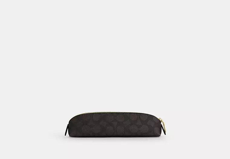 Coach Outlet Pencil Case In Signature Canvas - Beige | Coach Outlet US
