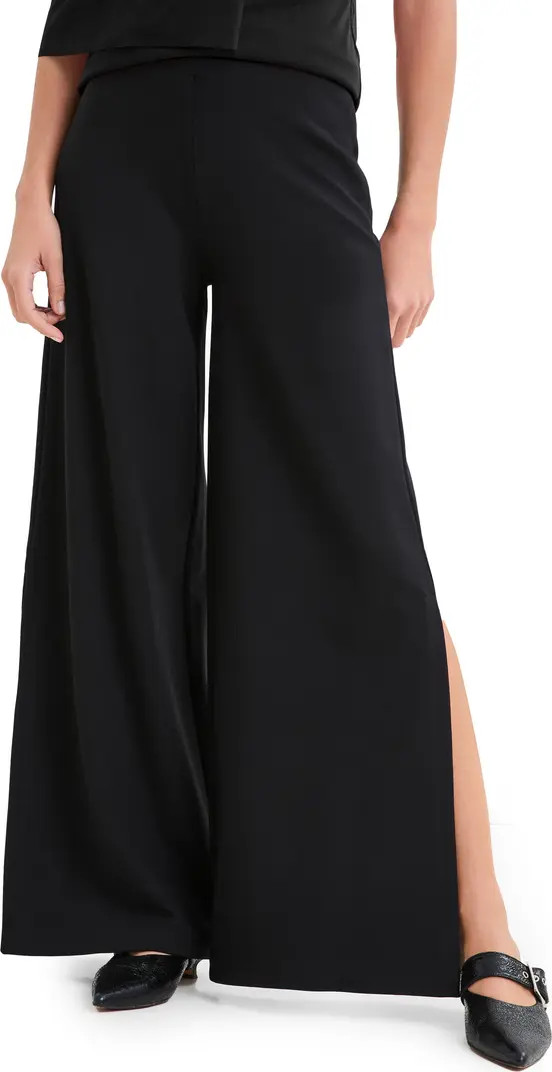 Lexington Side Slit Wide Leg Ponte Knit Pants | Nordstrom