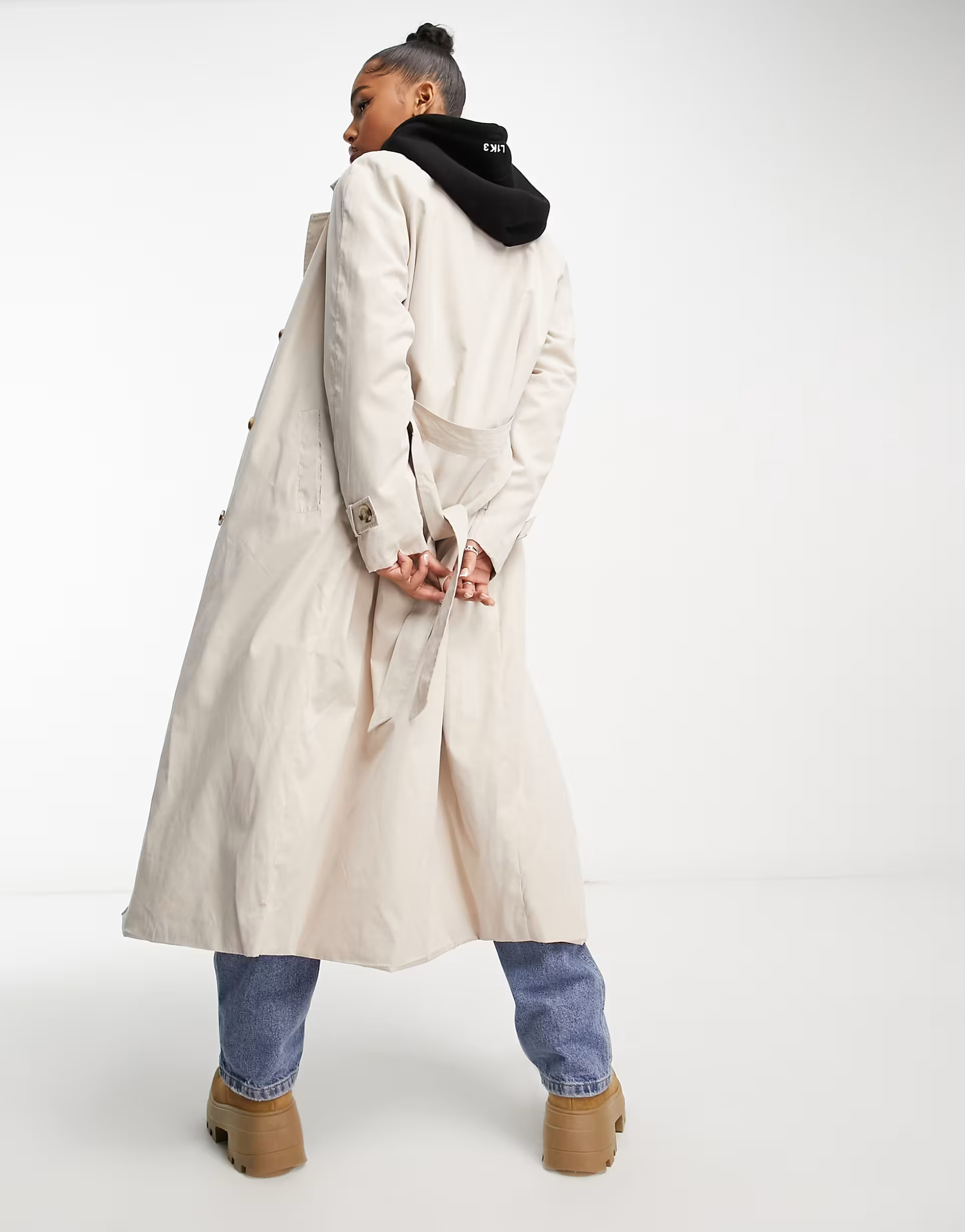 JDY oversized trench coat in stone | ASOS (Global)