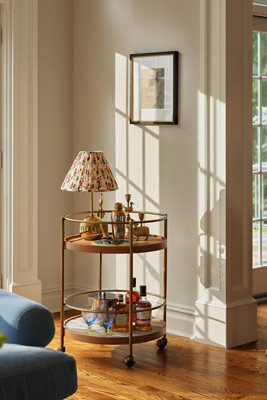 Ida Marble Peacock Bar Cart | Anthropologie (US)