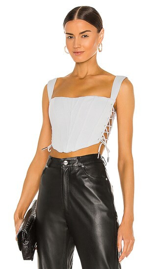 DANIELLE GUIZIO Classic Fitted Corset in Baby Blue. - size L (also in M, S, XS) | Revolve Clothing (Global)