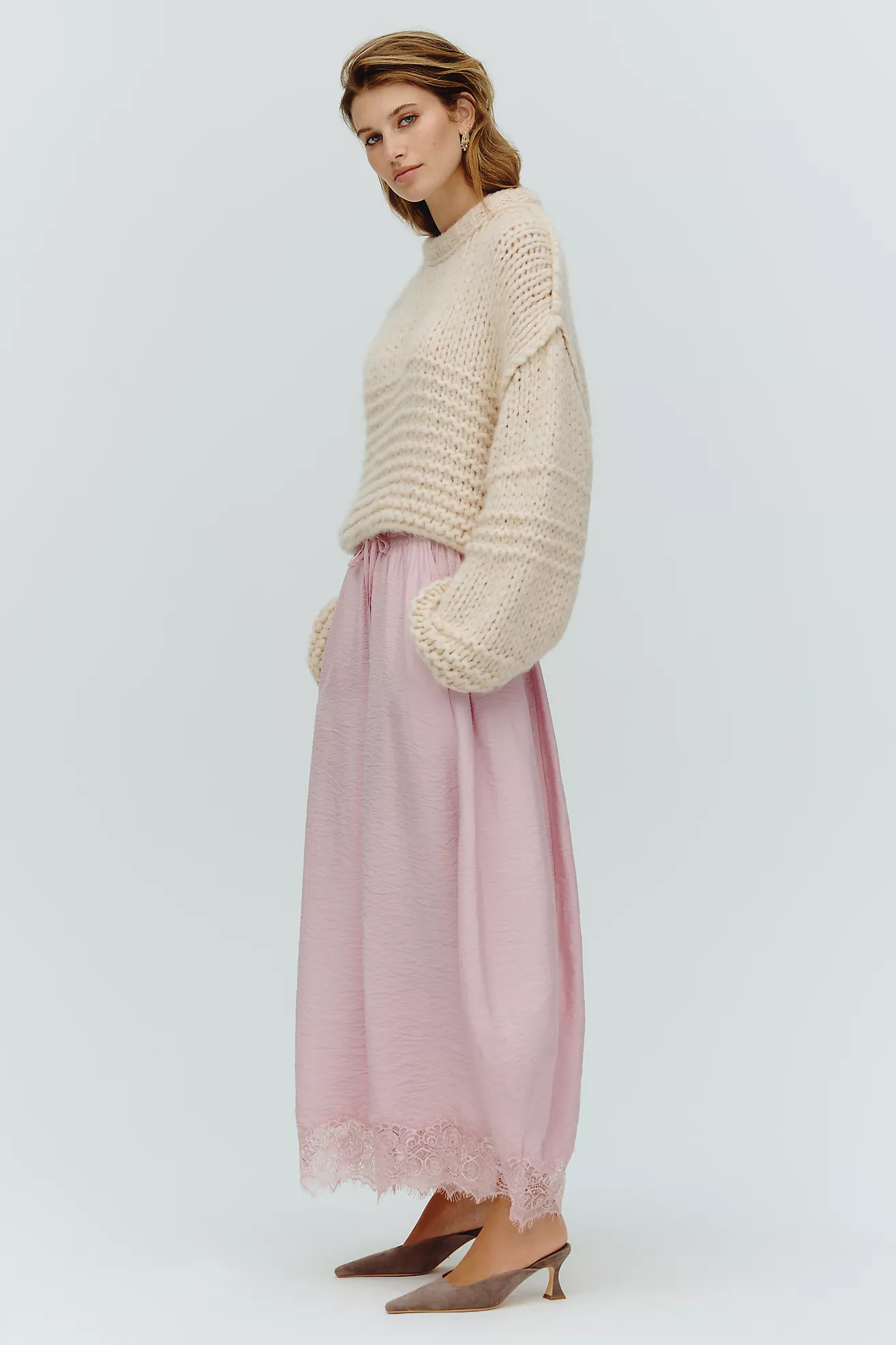 By Anthropologie Wool Blend Chunky Cropped Sweater | Anthropologie (US)