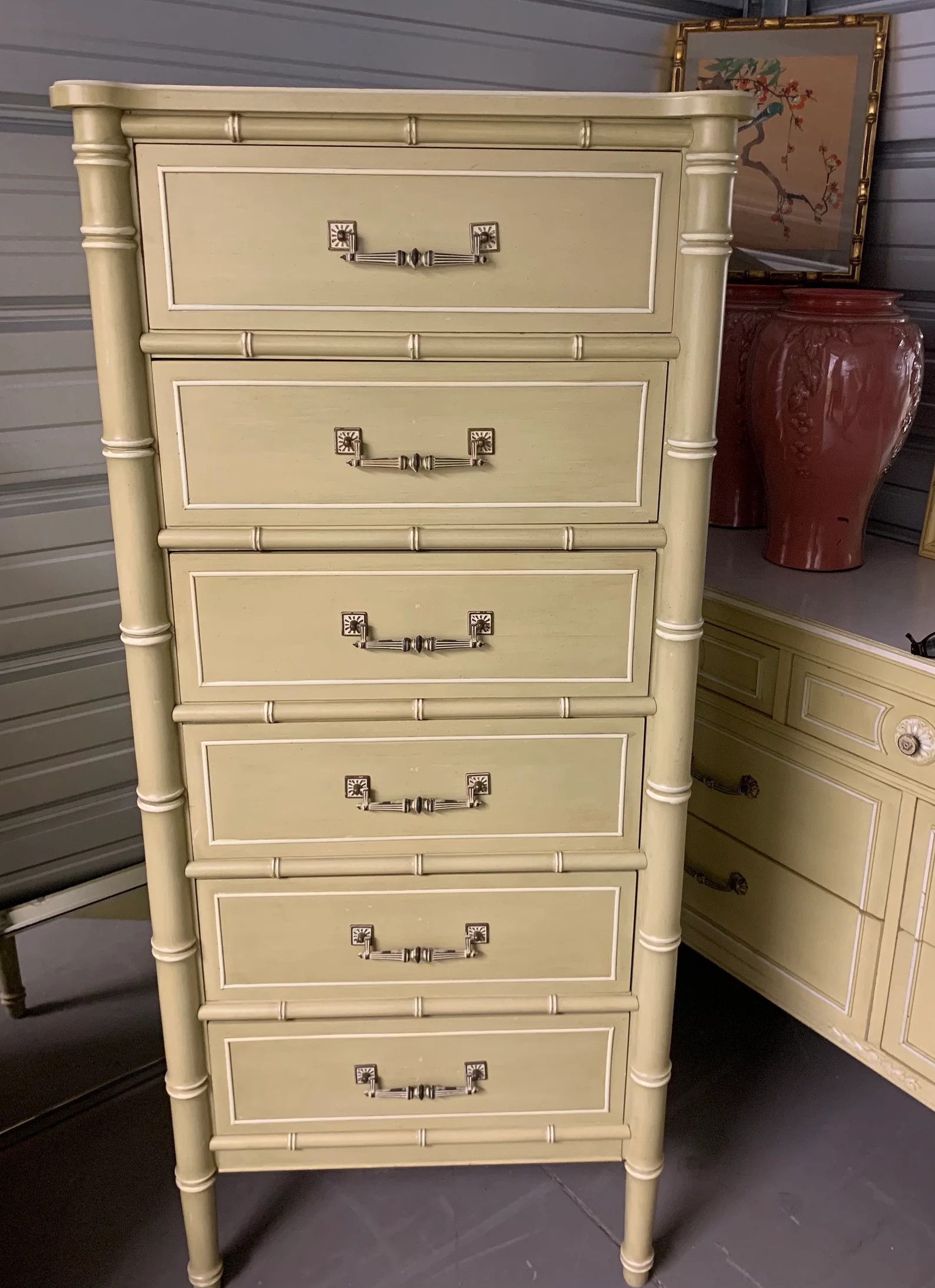 Vintagehenry Link Faux Bamboo Bali Hai Tall Lingere Chest Dresser - Etsy | Etsy (US)