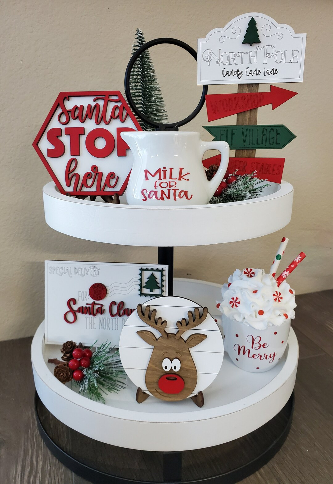 Christmas Tiered Tray Decor | Tiered Tray Decor Bundle | Etsy (US)