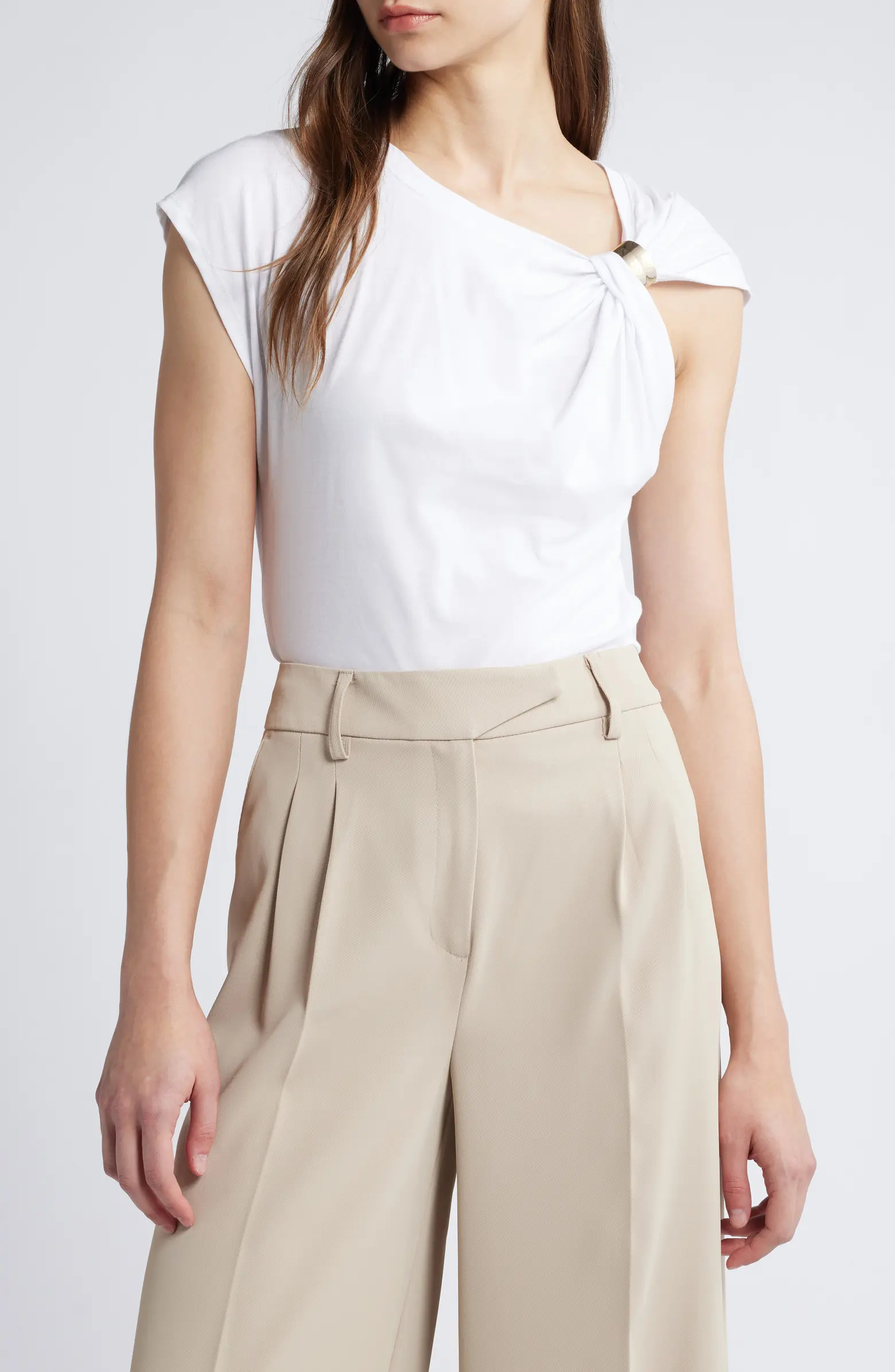 Pixie Market Olympia Twist Accent Cotton T-Shirt | Nordstromrack | Nordstrom Rack