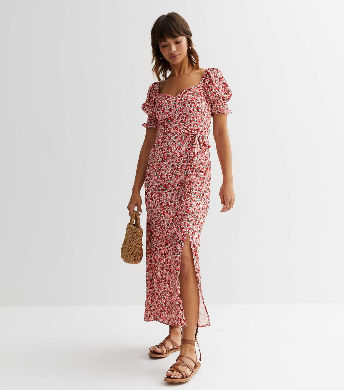 Gini London Red Floral Split Hem Midaxi Dress
						
						Add to Saved Items
						Remove from S... | New Look (UK)