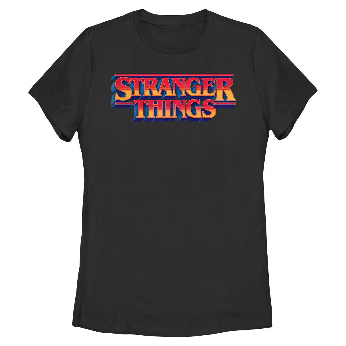 Womens Stranger Things Retro Classic Gradient 3D Logo T Shirt | Target