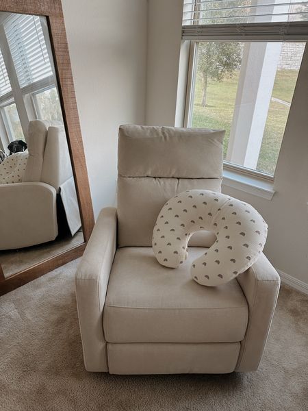 our nursery chair / nursery glider and nursing pillow cover 

neutral boppi cover, baby rocker, baby chair, nursery chair, nursery rocker, nurture and glider plus, nurture& glider plus 

#LTKbump #LTKbaby