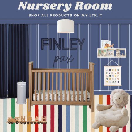 Create a vibrant and cozy space for your little boy with this colorful and modern nursery! Featuring a multicolored striped rug, sleek modern crib, fun wooden train and a book center, this moodboard has everything you need to create a fun and playful nursery. Click the pin to shop the look!

#BoysNursery #ColorfulSpace #ModernNursery #BlueWalls #StripedRug #Crib #WoodenTrain #BookCenter #NurseryDecor #BabyBoy #ShopTheLook

#LTKFind #LTKfamily #LTKbaby