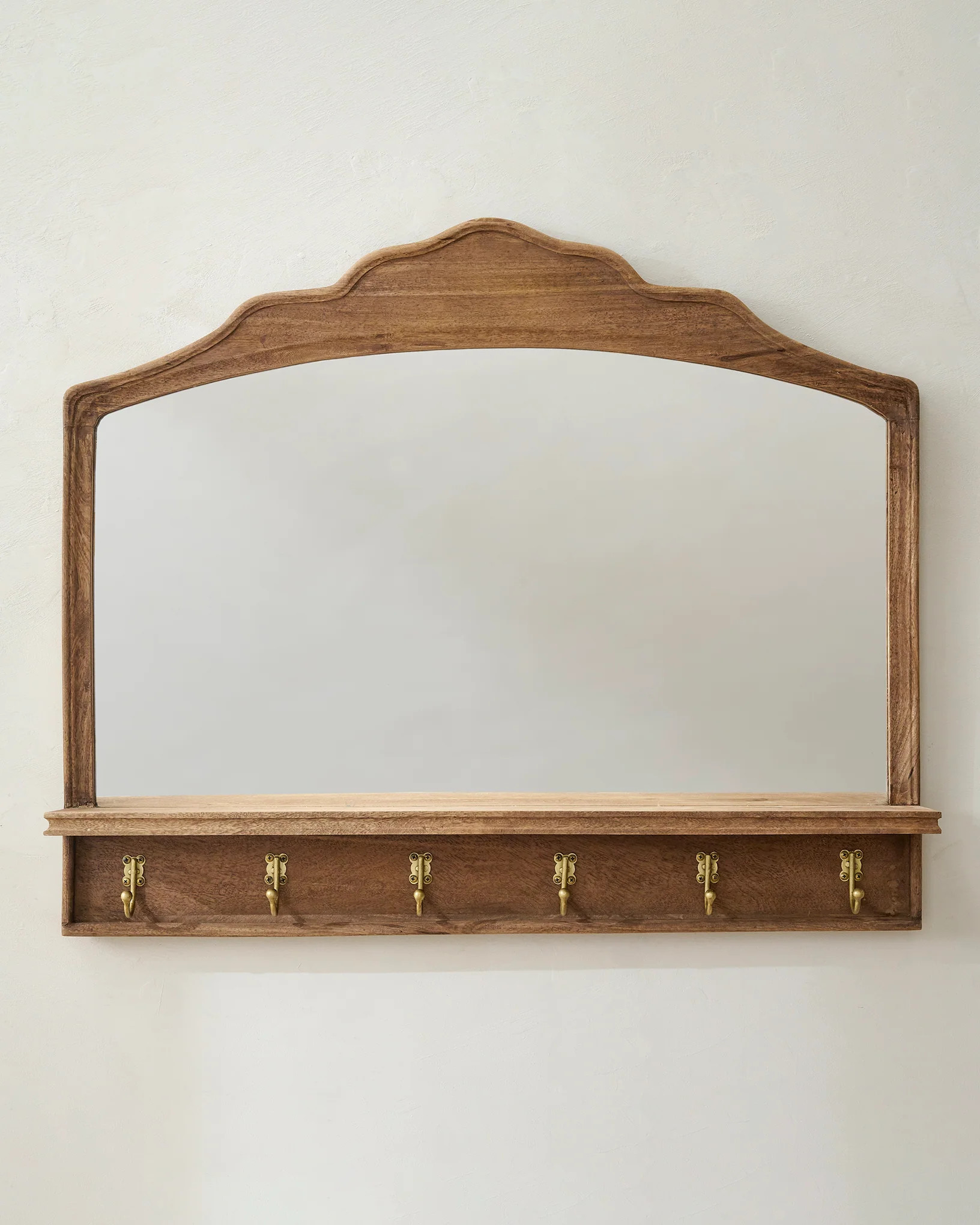 Oversized James Mirror with Hooks and Shelf | Magnolia
