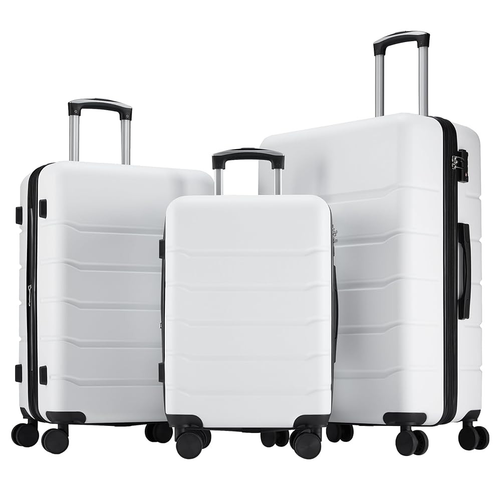 OLIXIS 3-Piece Luggage Set, 20/24/28 Inch Hardside Suitcases with Spinner Wheels, Lightweight ABS... | Amazon (US)
