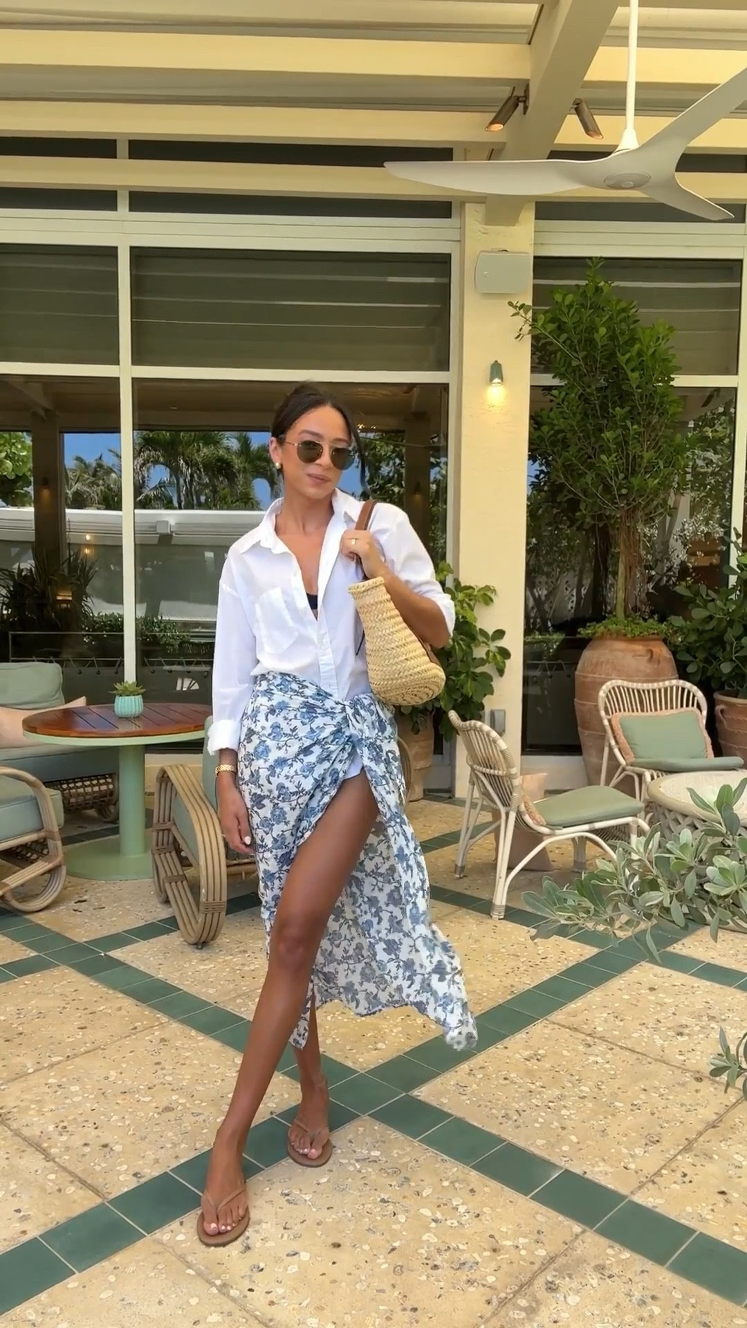 Beach outfit! Wearing size XS swimsuit top, S swim bottoms, S button-down (exact sarong is OOS but I’ve linked similars) 

Resortwear
Pool outfit 
Vacation outfit 
Cover up 

#LTKFindsUnder100 #LTKSeasonal