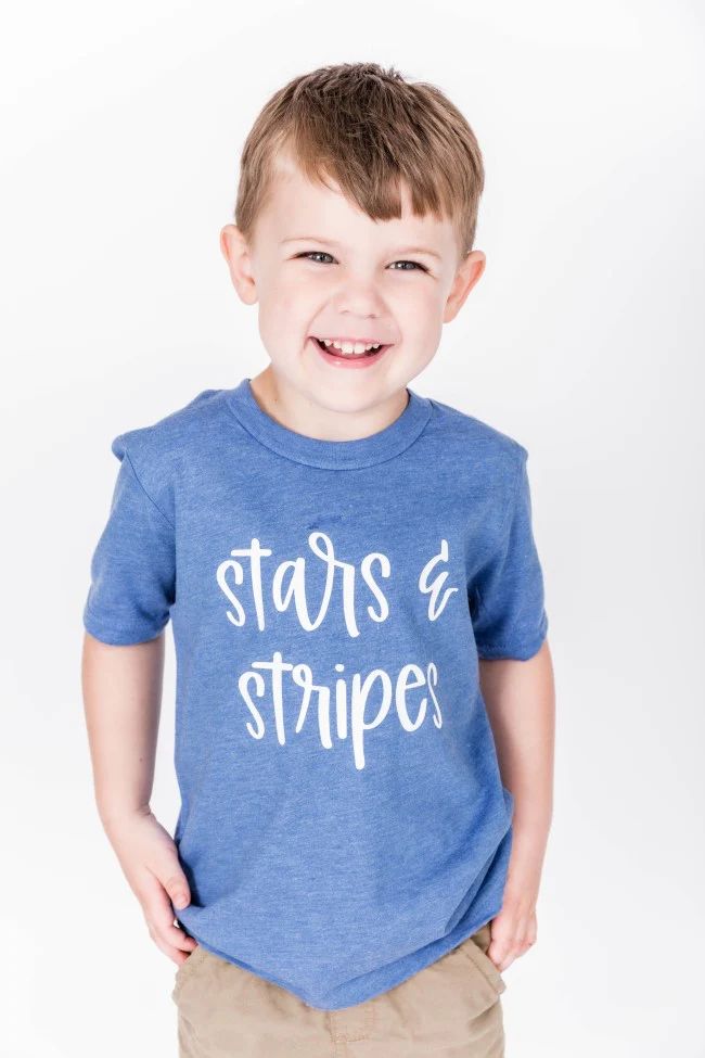 Stars And Stripes Graphic Youth Vintage Royal Blue FINAL SALE | The Pink Lily Boutique