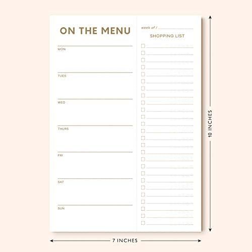 Sweetzer & Orange Gold Meal Planner and Grocery List Magnetic Notepad. 7x10” Meal Planning Pad with  | Amazon (US)