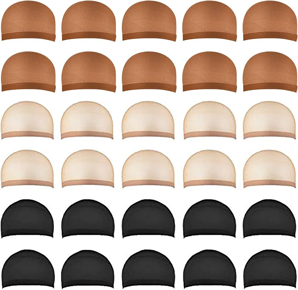 Smilco 30 Pcs Ultra-Thin Wig Caps for Women, Stretchy Nylon HD Stocking Caps for Wigs, Cosplay & ... | Amazon (US)