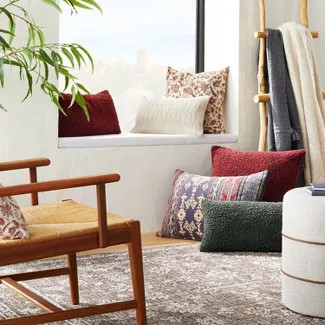 Oversized Boucle Lumbar Throw Pillow with Exposed Zipper Brown - Threshold™ designed with S... | Target