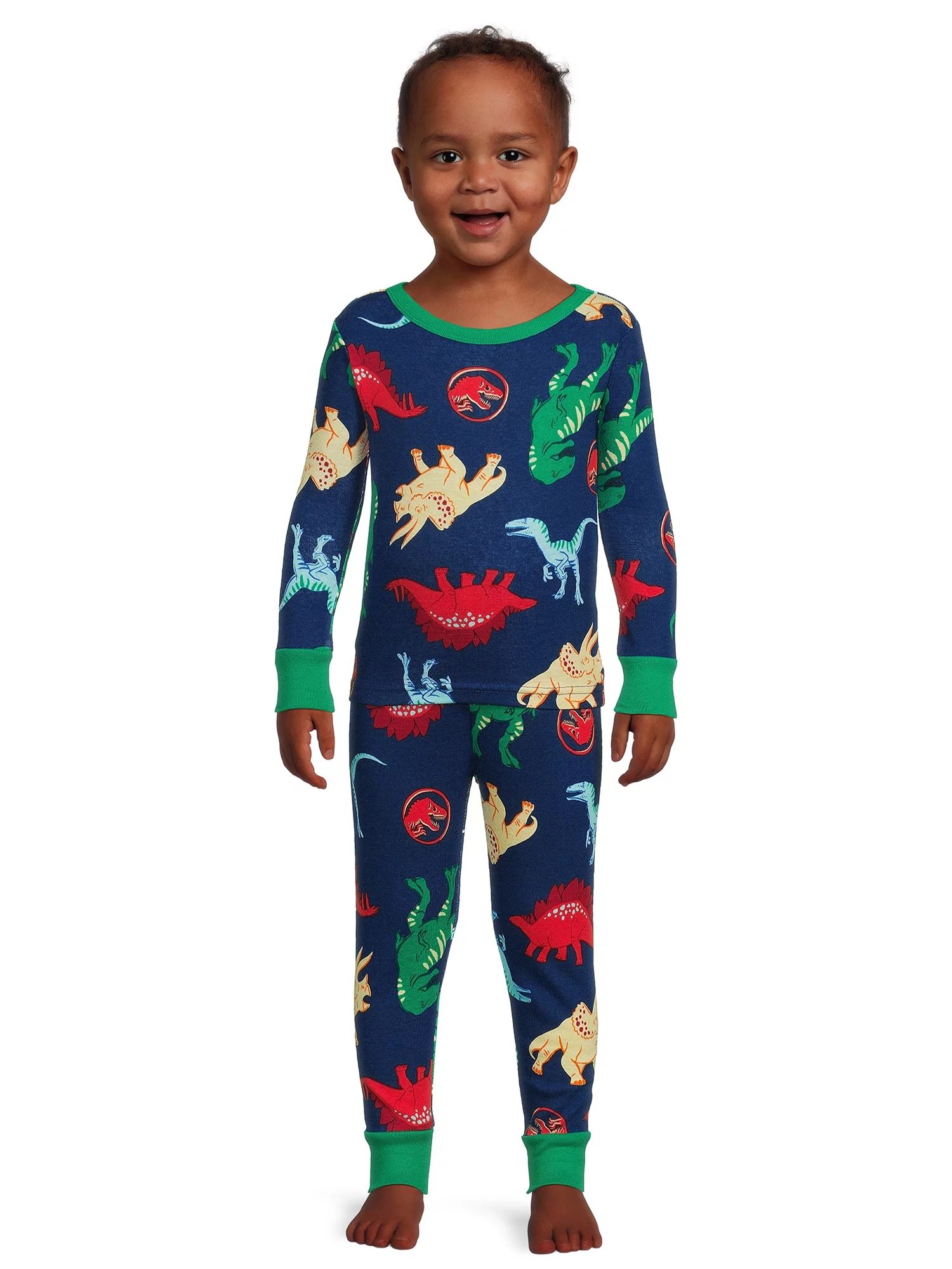 Jurassic World Toddler Boys Long Sleeve Top and Pants, 2-Piece Pajama Set, Sizes 12M-5T | Walmart (US)