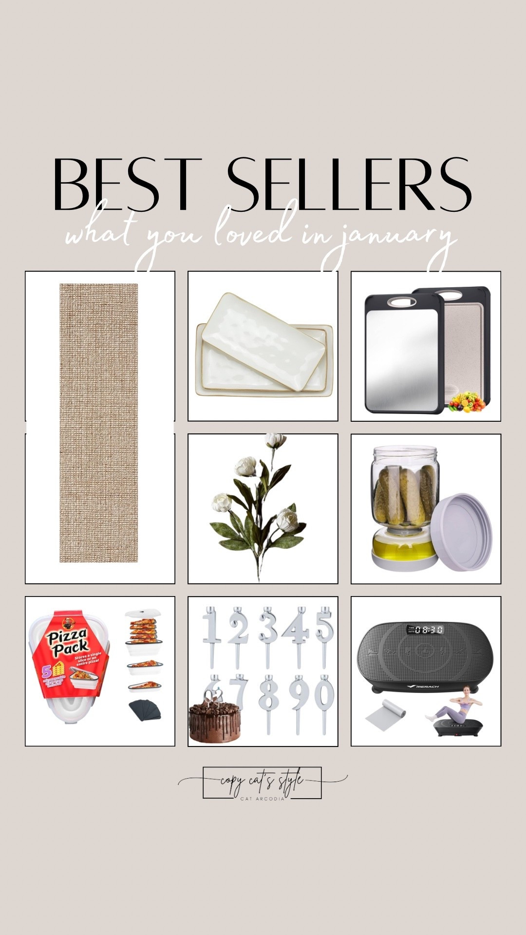 Amazon best sellers of the month. Amazon kitchen finds, rugs, vibration pad. 

#LTKfoodie #LTKHome #LTKSaleAlert