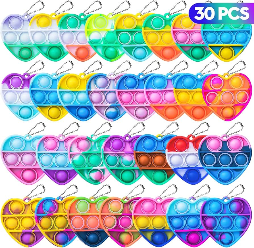Pop Fidget Toys Bulk Its Valentines Day Gifts for Kids Party Favors for Kids Toys 30 PCS Mini Pop... | Amazon (US)