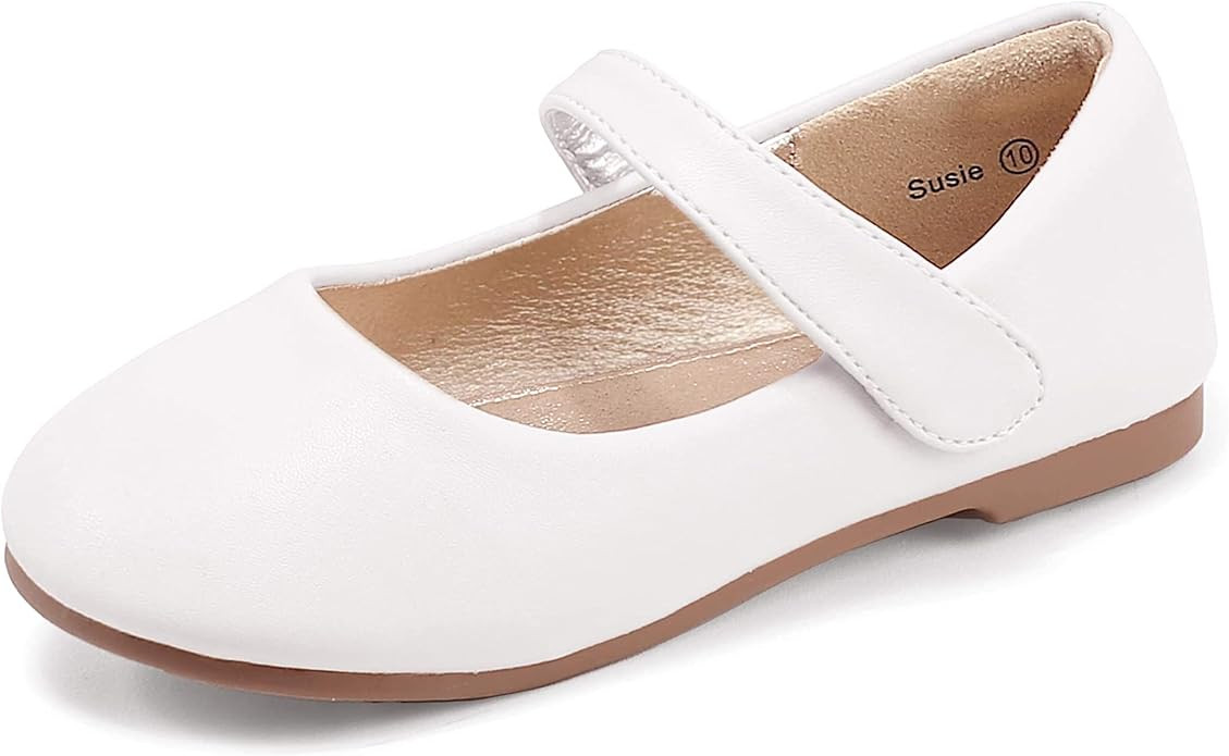 PANDANINJIA Toddler/Little Kid Girl's Susie Dress Mary Jane Ballet Flats Ballerina Flat Shoes for... | Amazon (US)