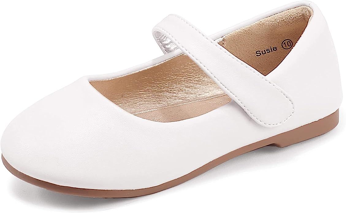 PANDANINJIA Toddler/Little Kid Girl's Susie Dress Mary Jane Ballet Flats Ballerina Flat Shoes for... | Amazon (US)