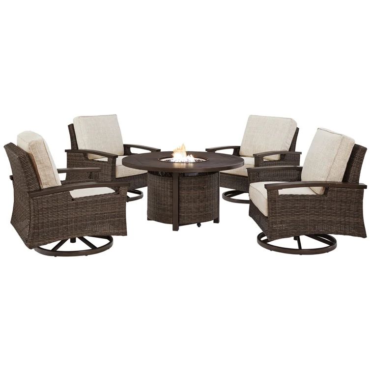 Paradise Trail Wicker/Rattan 4 - Person Seating Group with Cushions | Wayfair North America
