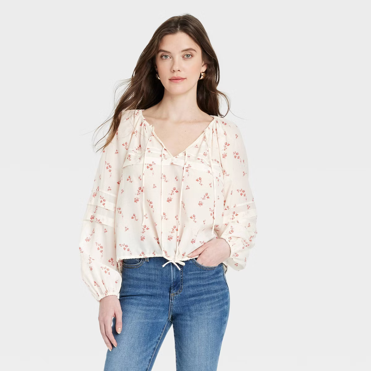 Women's Long Sleeve Tie-Front Blouse - Universal Thread™ | Target