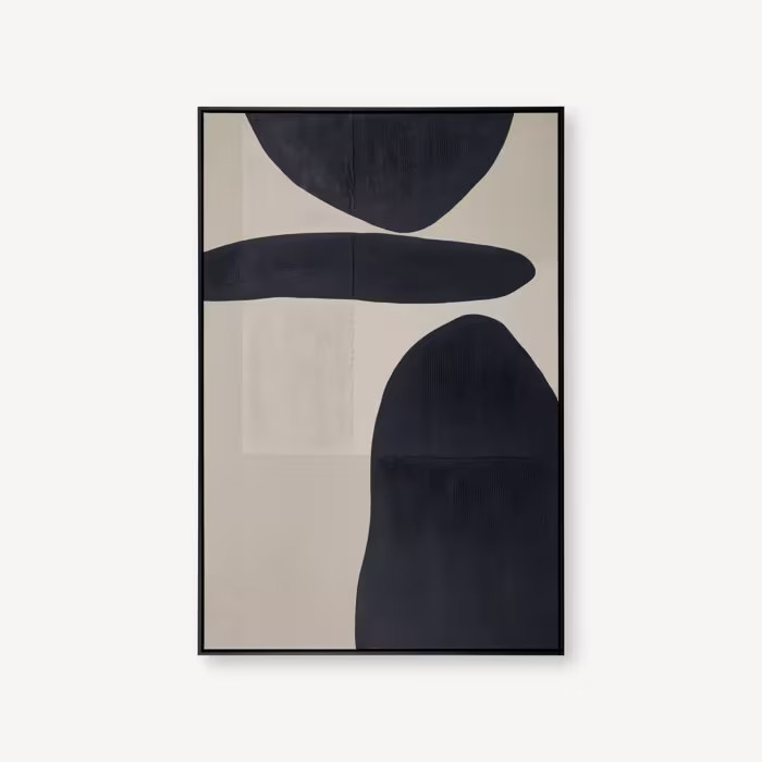 Navy Oval Abstract Framed Art | Bouclair