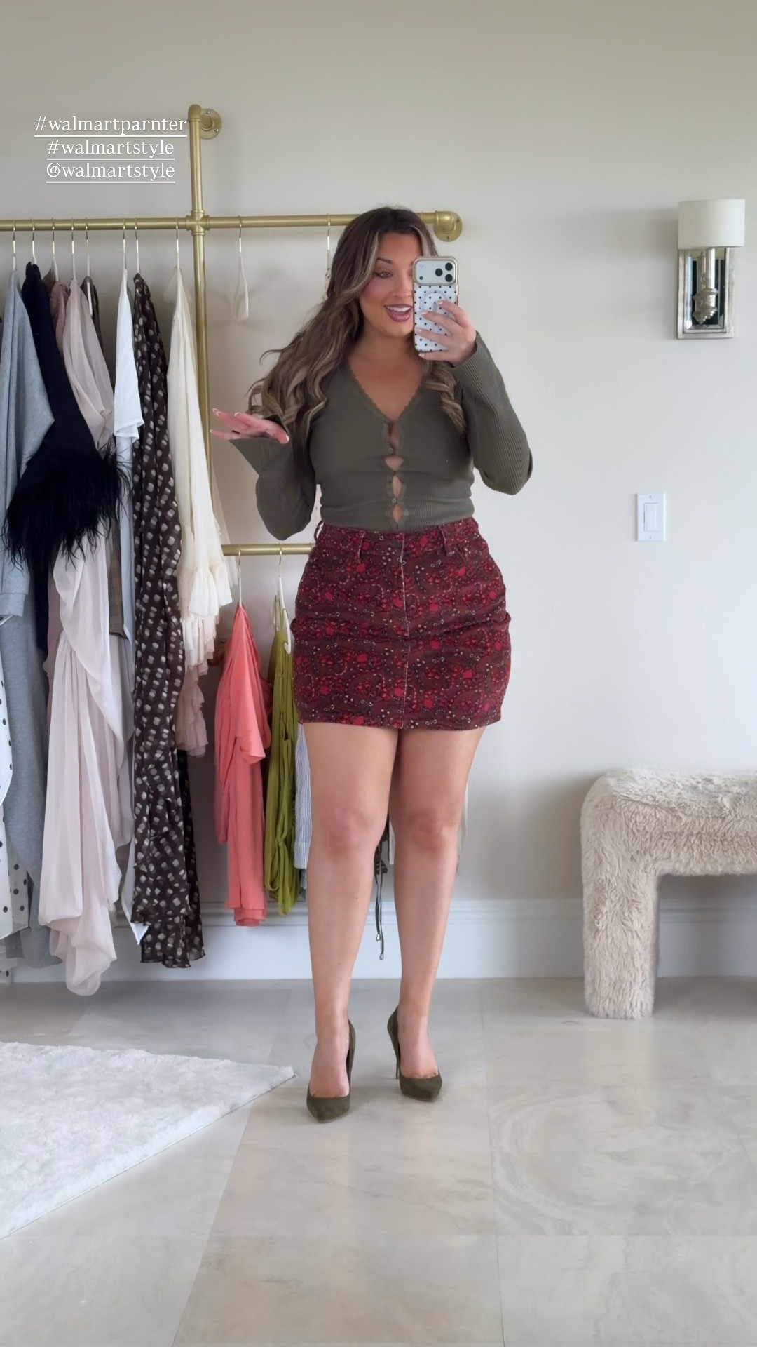 Fall outfits for women under $35 from Walmart. These dresses, skirts and jeans are perfect for every day casual or date night out. #Walmartpartner #WalmartStyle @Walmart 

Sizes:
Dress: medium
Skirt: US 10
Jeans: US 10 or large
Jacket: medium 
Tops: medium