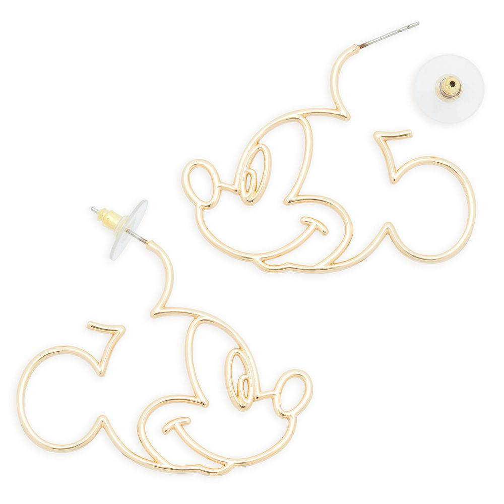 Mickey Mouse Face Hoop Earrings by BaubleBar | Disney Store