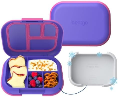 Bentgo Chill Kids 4-Compartment Bento Box Leakproof Lunch Box | Built-In Ice Pack, 3.3 Cup Capaci... | Amazon (US)