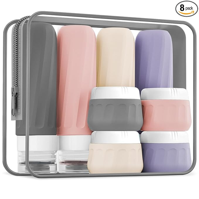 Mrsdry Travel Bottles for Toiletries 8 Pack, Travel Size Toiletries, Tsa Approved Travel Size Con... | Amazon (US)